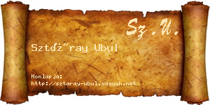 Sztáray Ubul névjegykártya